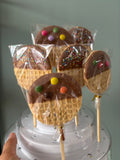 Sucette gaufres au caramel vanille