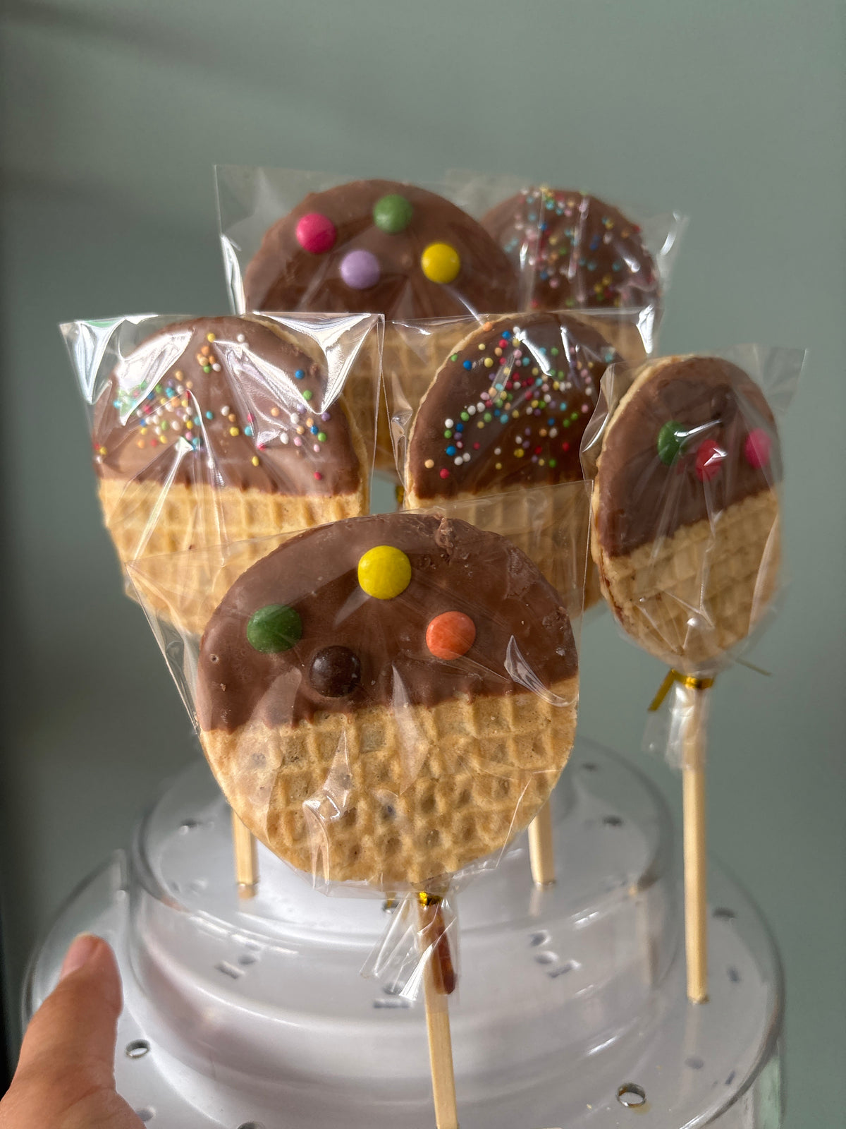 Sucette gaufres au caramel vanille